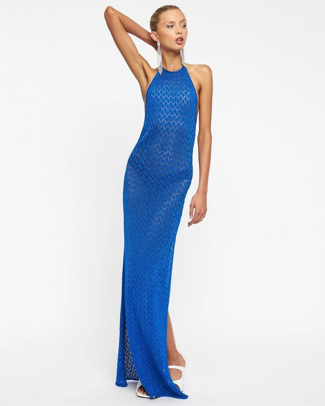 Maxi Knit Beach Cover Up Dress - Image 5