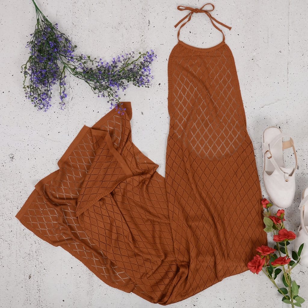 Maxi Knit Beach Cover Up Dress - Image 7