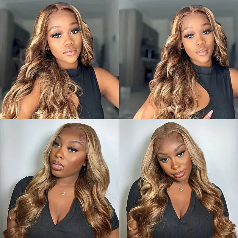 Medium Large Wave Piano Color Long Curly Hair Full-head Wig Front Lace Wig - Image 4
