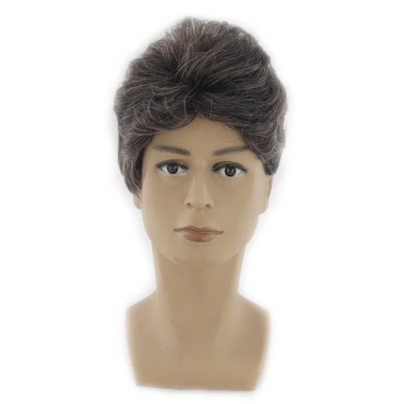 Men's Middle-aged Wig Fluffy Short Curly Hair - Image 2
