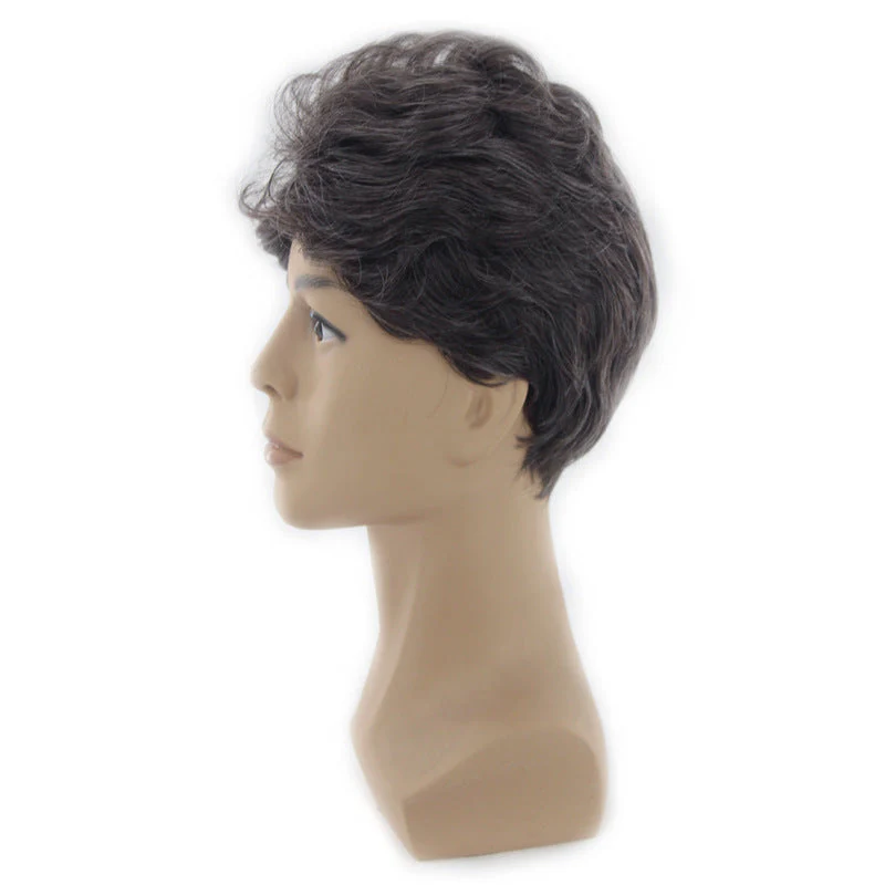 Men's Middle-aged Wig Fluffy Short Curly Hair - Image 3