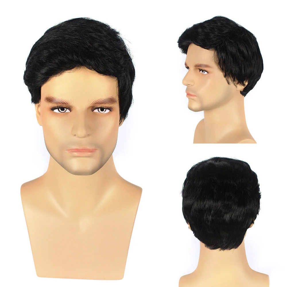 Men's Middle-aged Wig Fluffy Short Curly Hair - Image 4