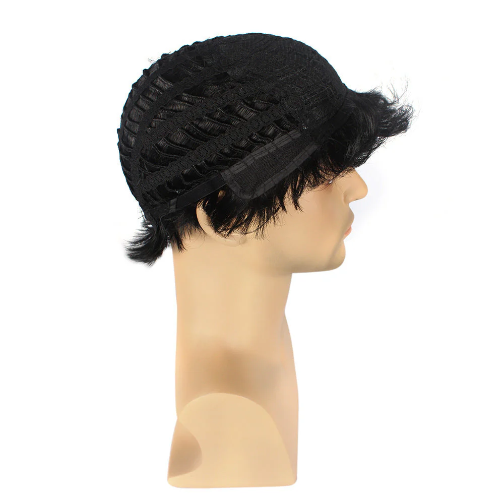 Men's Middle-aged Wig Fluffy Short Curly Hair - Image 5
