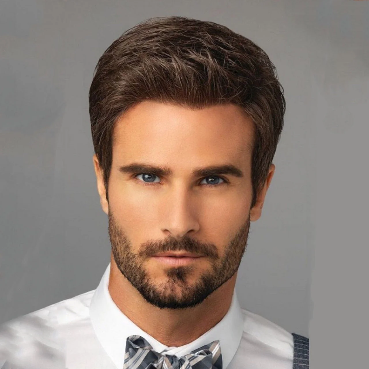Men's Short Straight Brown Wig