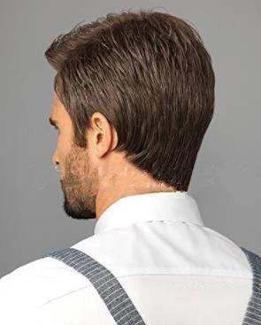 Men's Short Straight Brown Wig - Image 4