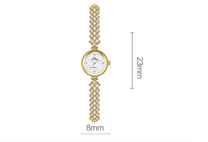 Mermaid Light Luxury Diamond Small Gold And Silver Chain Watch - Image 6