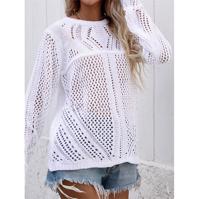 Mesh Crochet Knit Sweater - Image 12