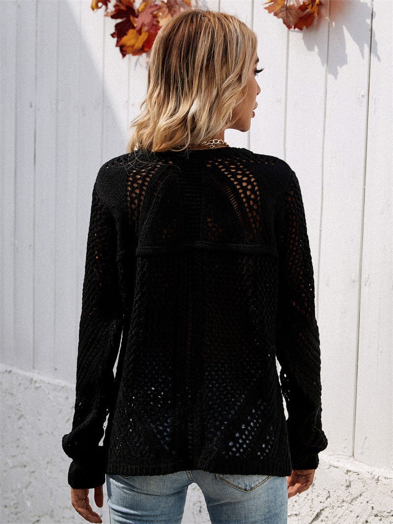 Mesh Crochet Knit Sweater - Image 5