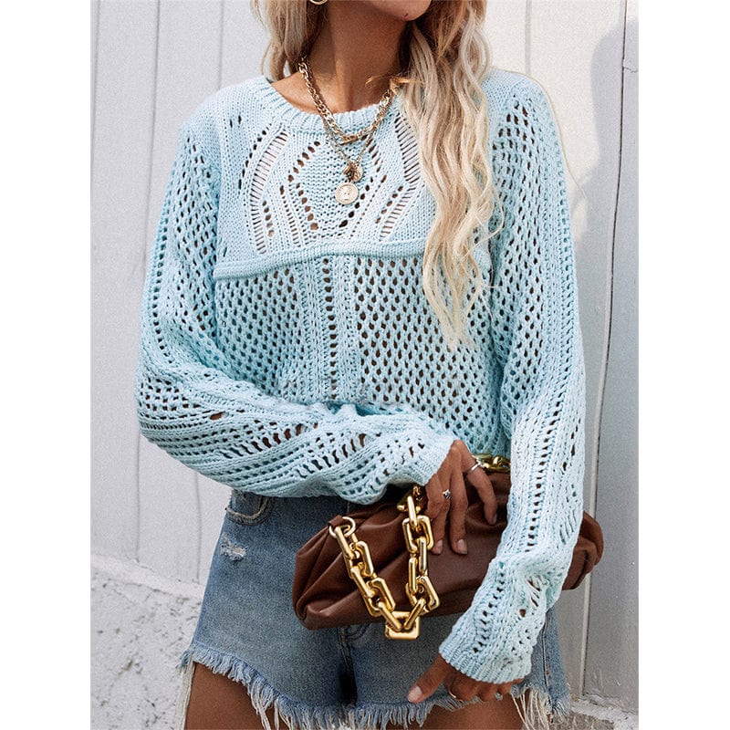 Mesh Crochet Knit Sweater - Image 7