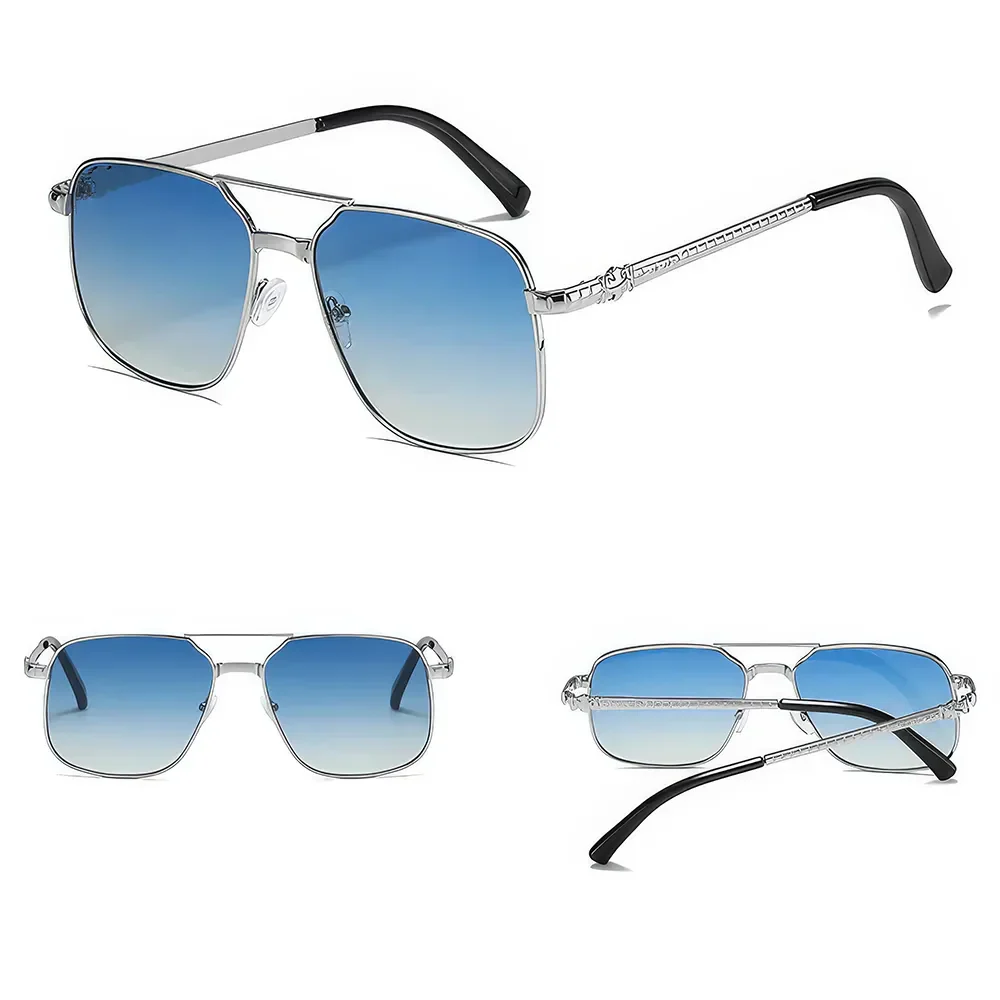Metal Square Frame Sunglasses - Image 14