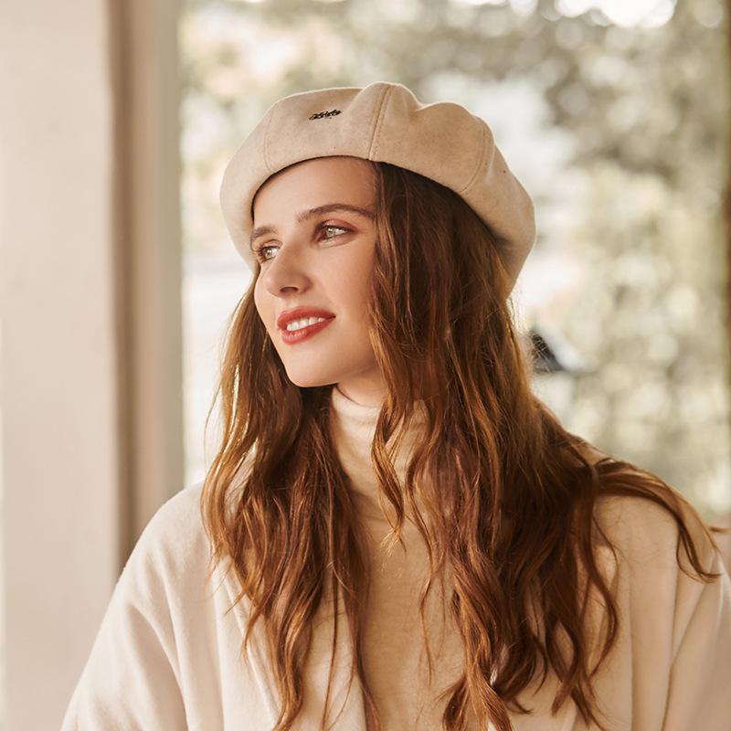 Metallic Text Detail Beret - Image 2