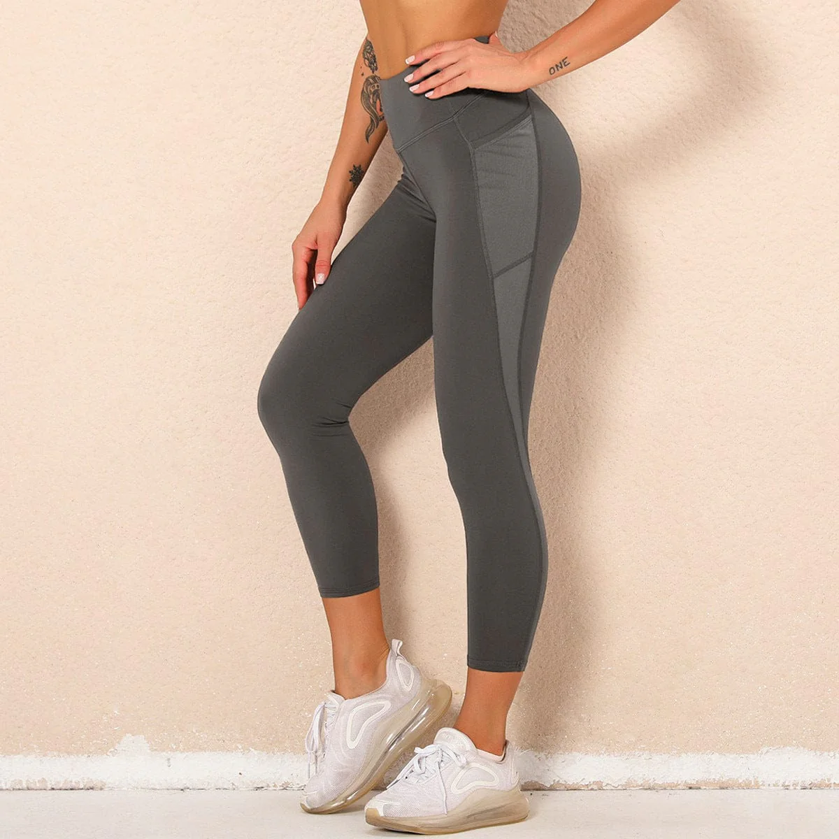 Mid Rise Mesh Paneling Leggings - Image 10
