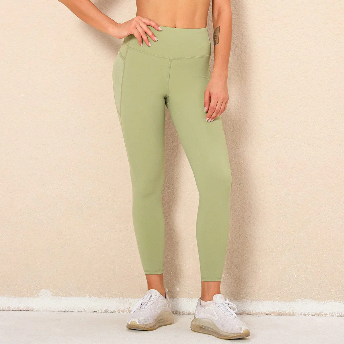 Mid Rise Mesh Paneling Leggings - Image 11