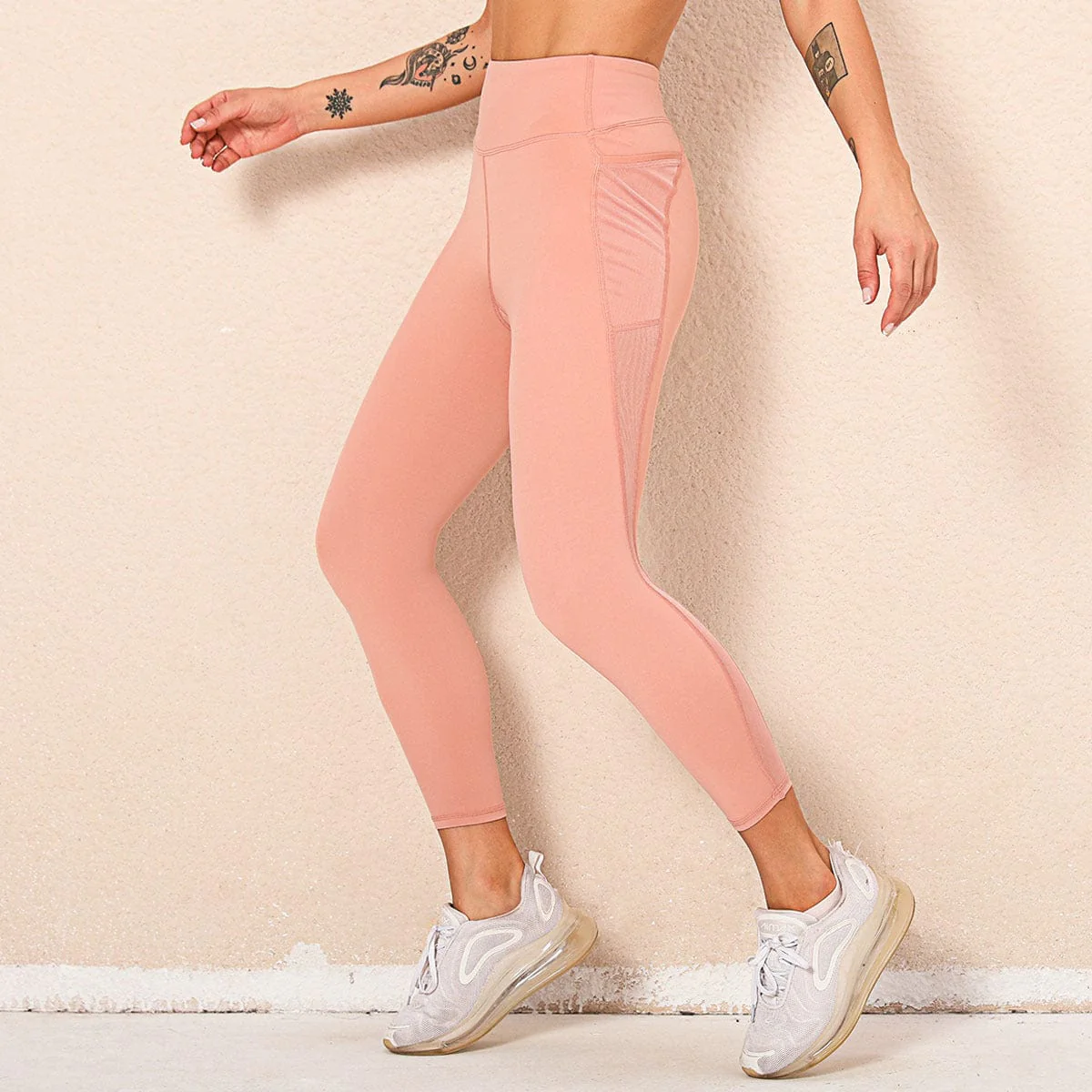 Mid Rise Mesh Paneling Leggings - Image 19