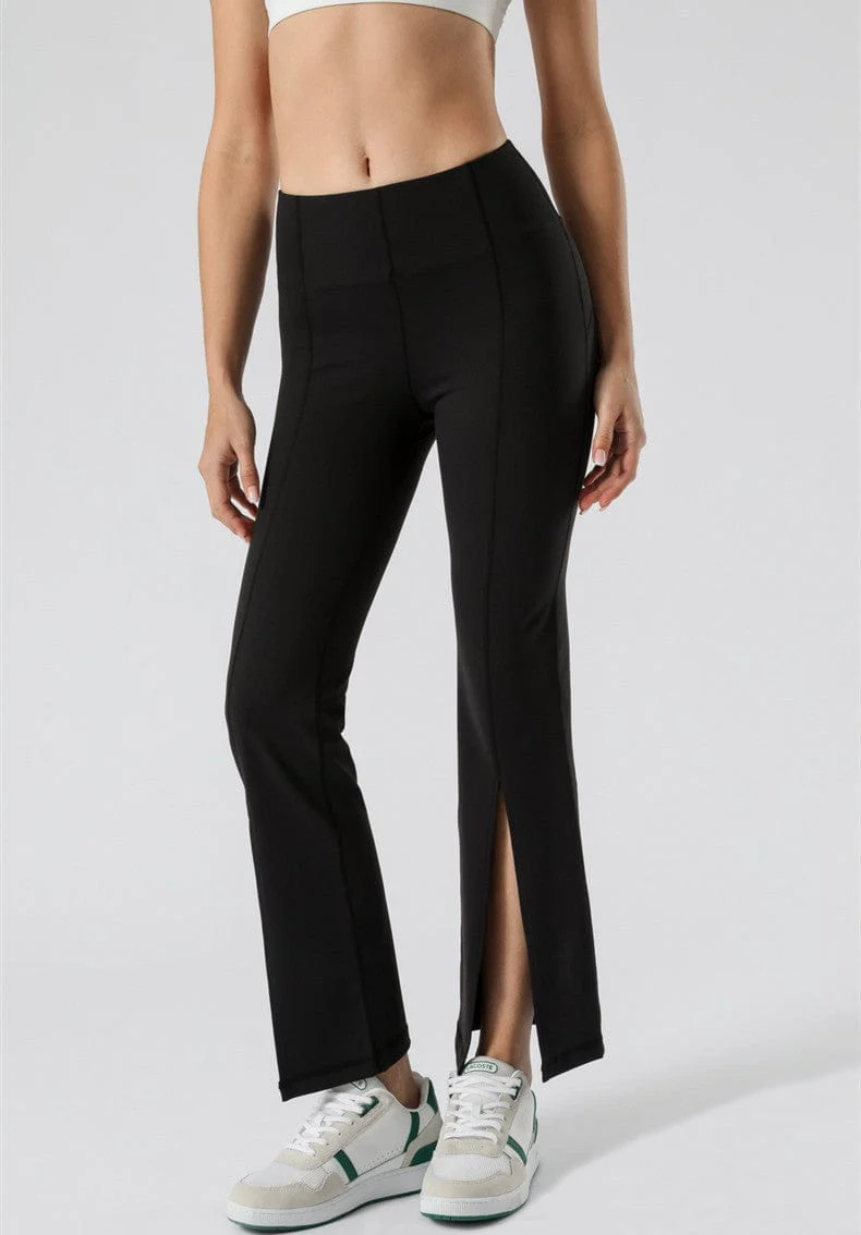 Mid Waist Flare Pants with Center Front Slits - Image 6