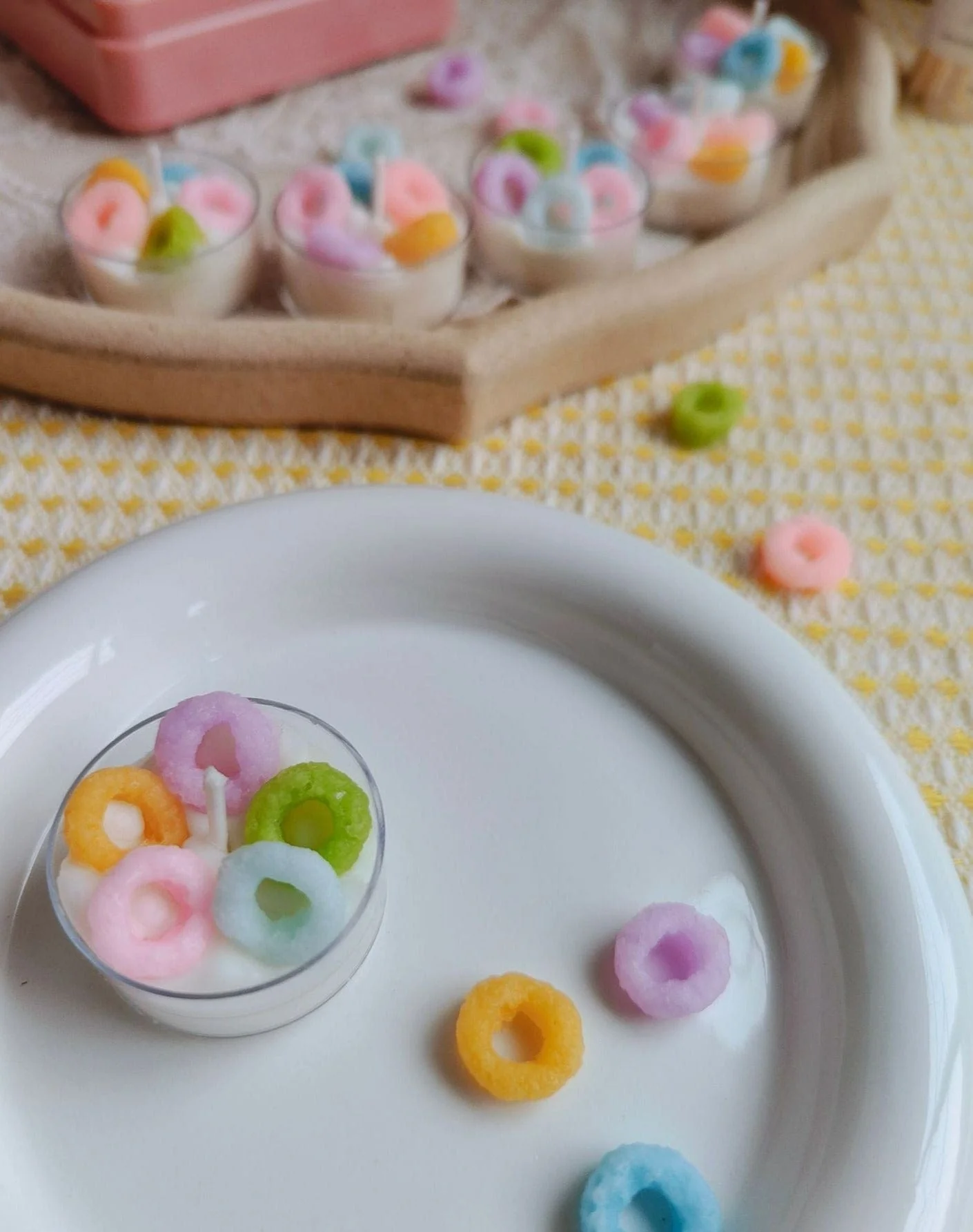 Mini Fruit Loops Cereal Decorative Candle - Image 3