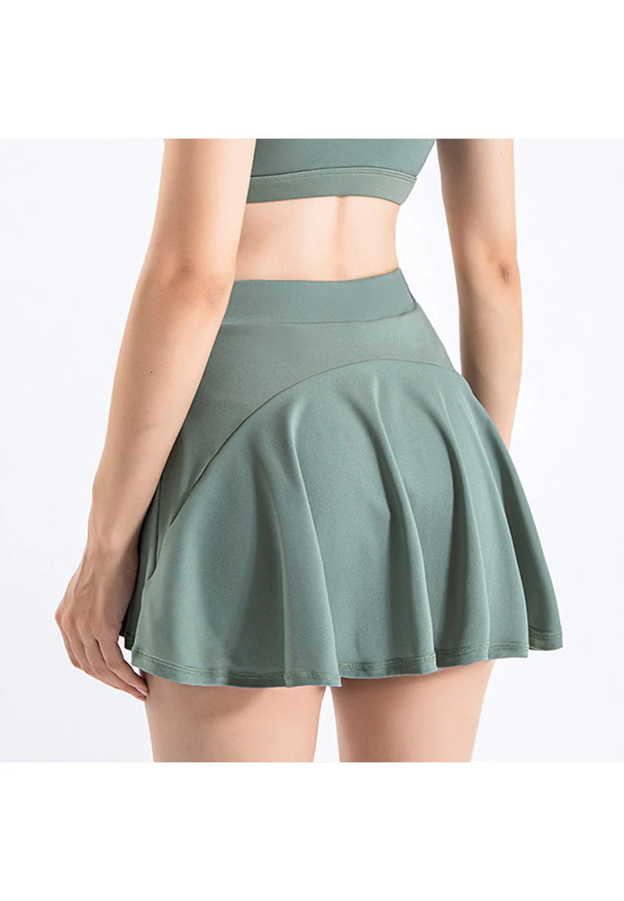 Mini Ruffled Flounce Lined Circle Tennis Skirt - Image 10