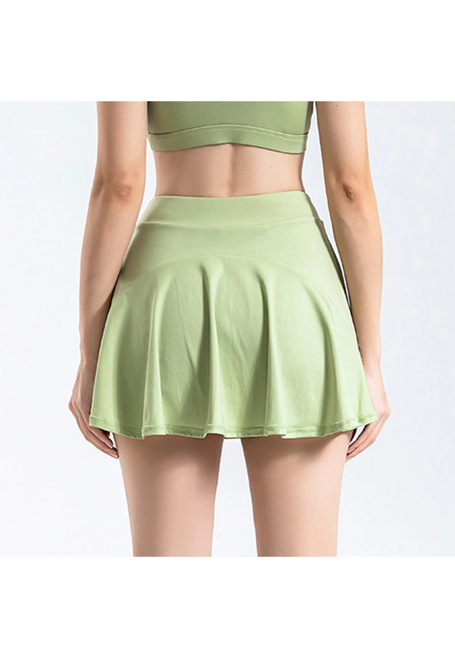 Mini Ruffled Flounce Lined Circle Tennis Skirt - Image 17
