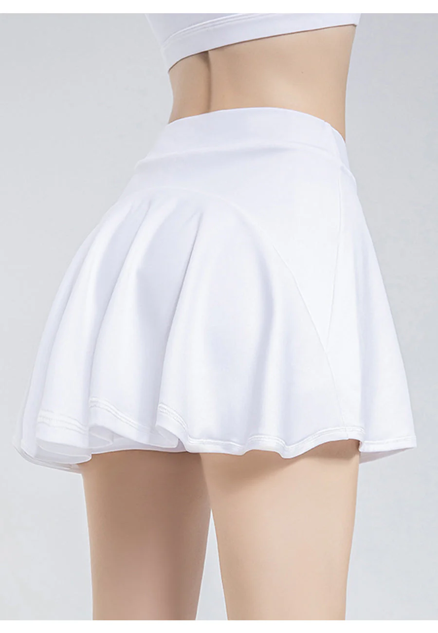 Mini Ruffled Flounce Lined Circle Tennis Skirt - Image 23