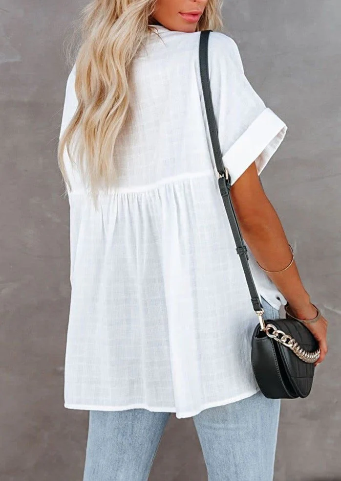 Minimal Plaid Tunic Blouse - Image 14