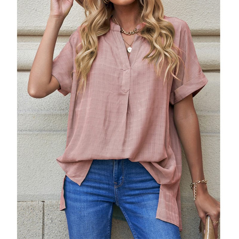 Minimal Plaid Tunic Blouse - Image 9