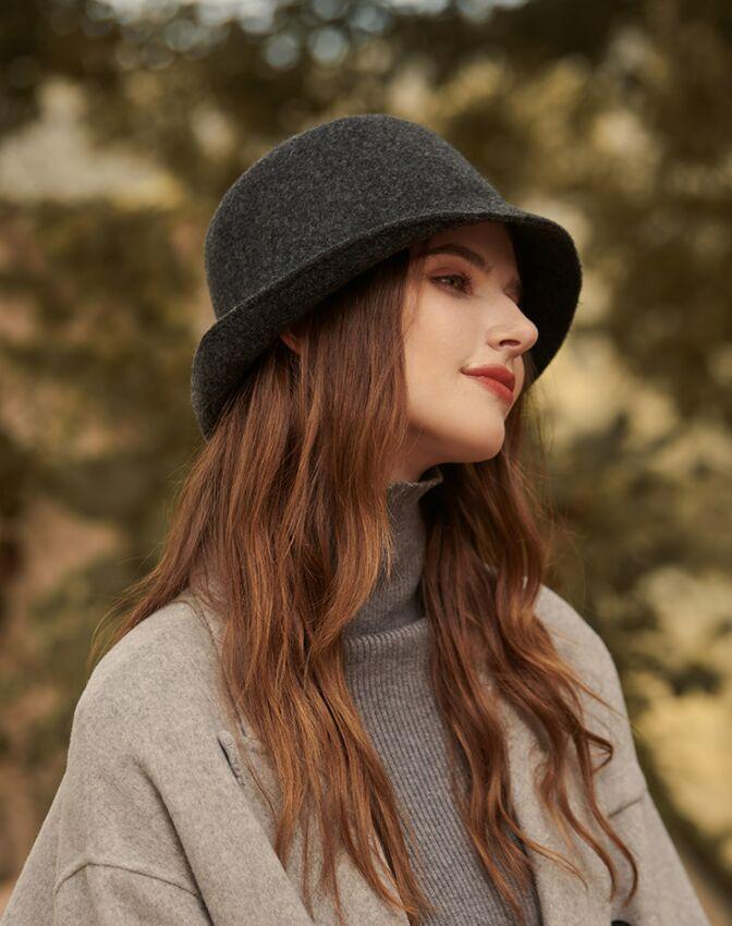Minimalist Wool Cloche Hat - Image 4