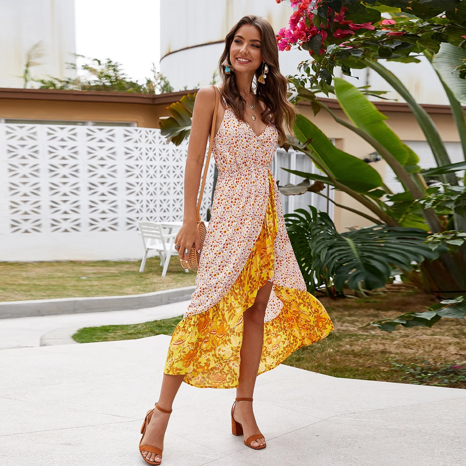 Mix Print Ruffle Dress - Image 4