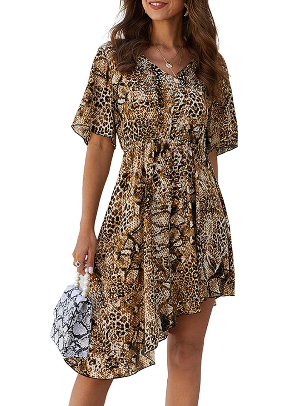 Mixed Animal Print Asymmetrical Dress - Image 4