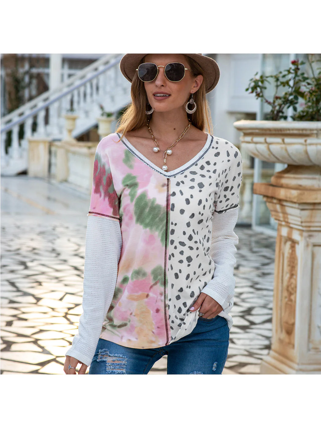 Mixed Print Long Sleeve Shirt - Image 4