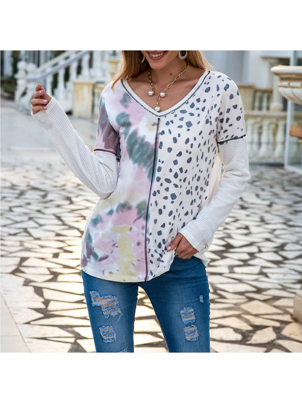 Mixed Print Long Sleeve Shirt - Image 6