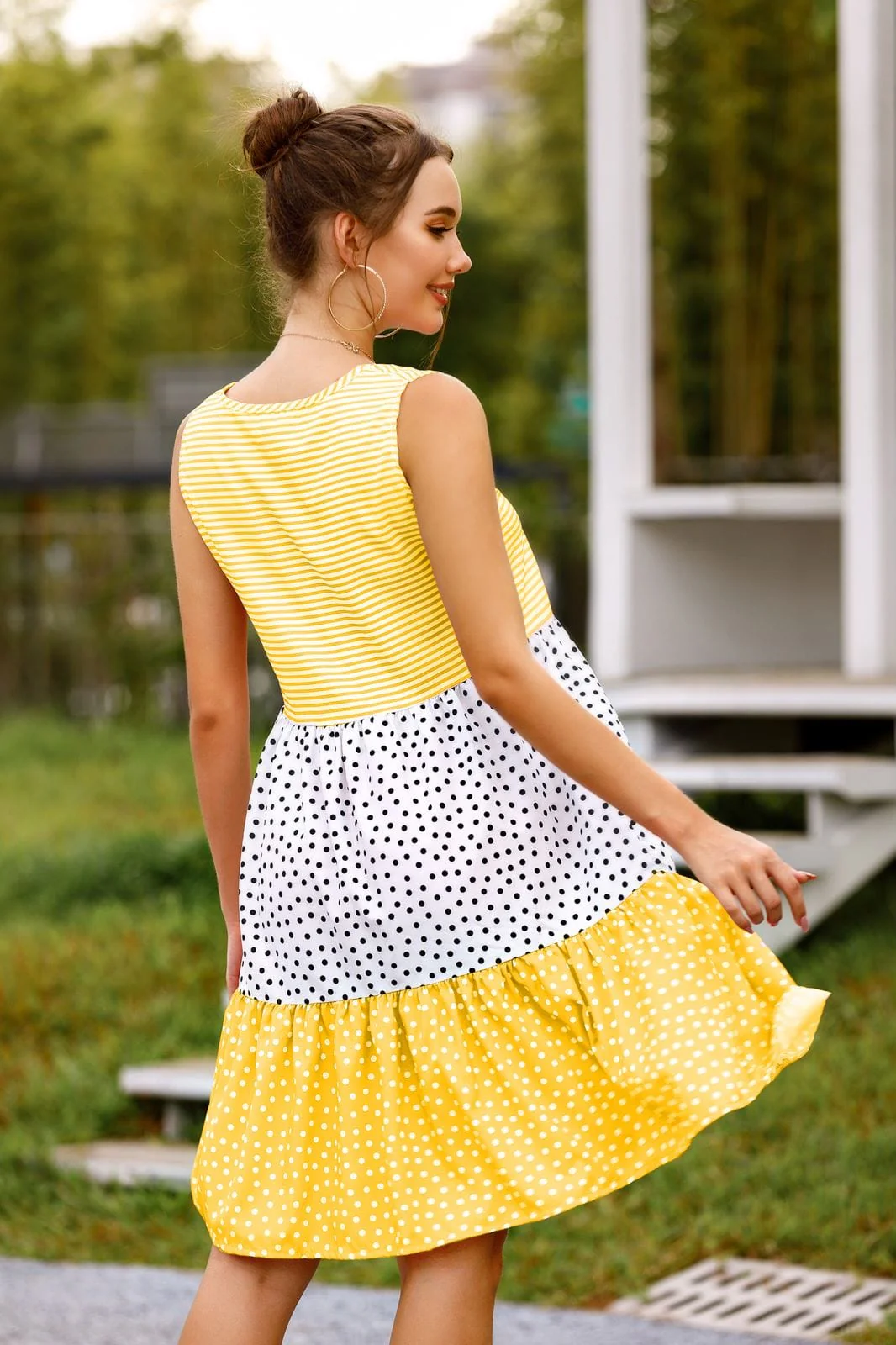 Mixed Print Tiered Dress - Image 16