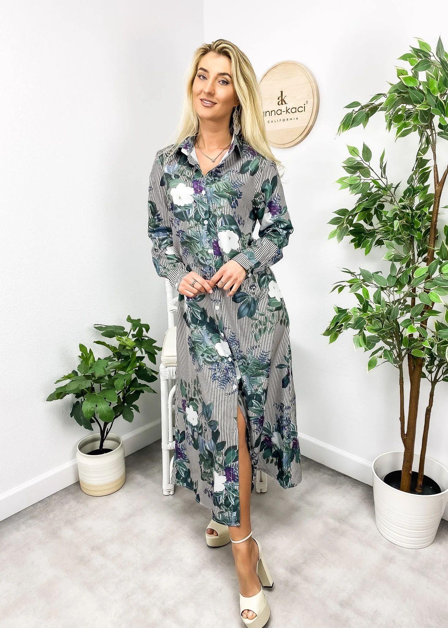 Multi-Print Button Down Dress - Image 5