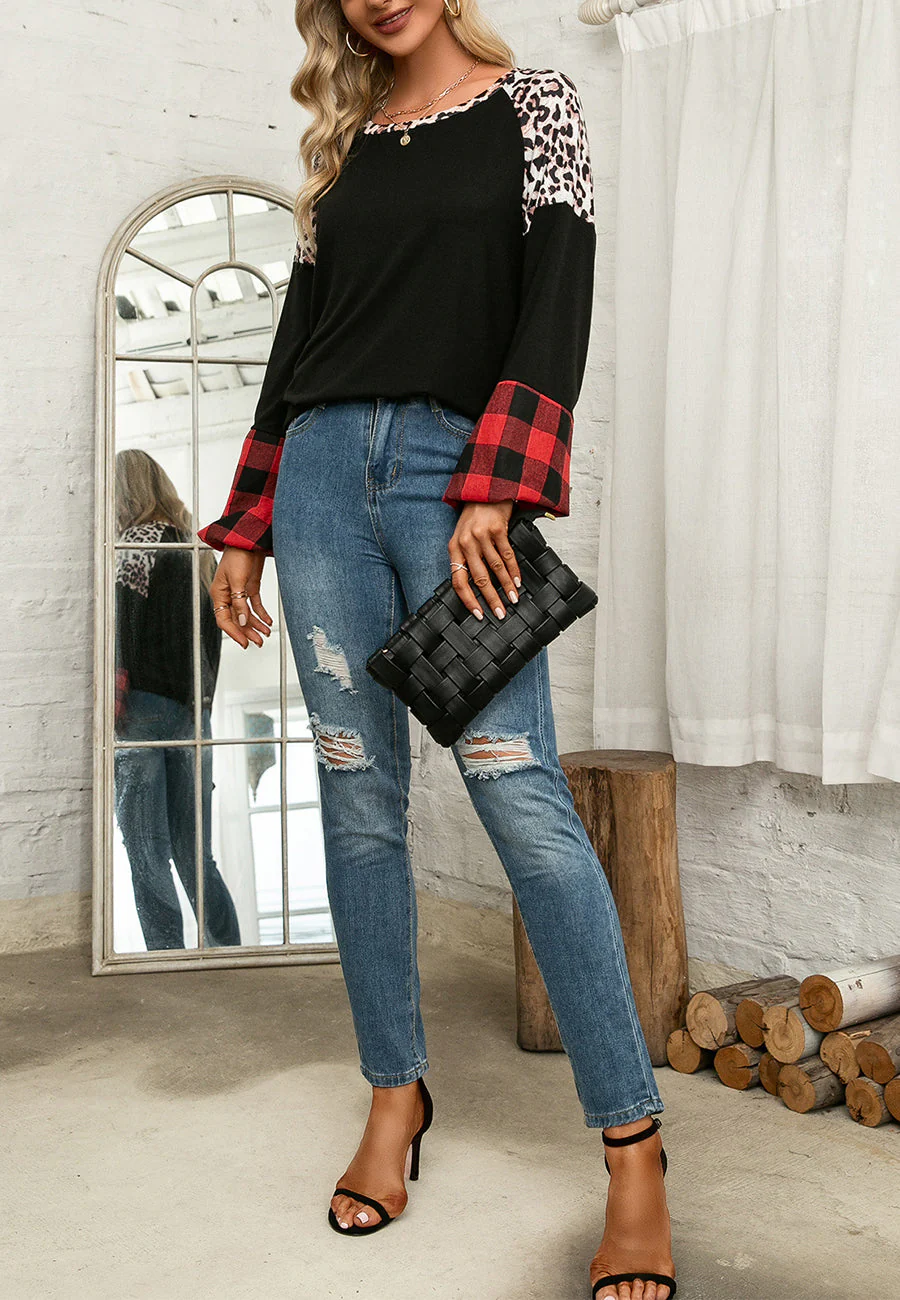 Multi Print Round Neck Sweater - Image 3