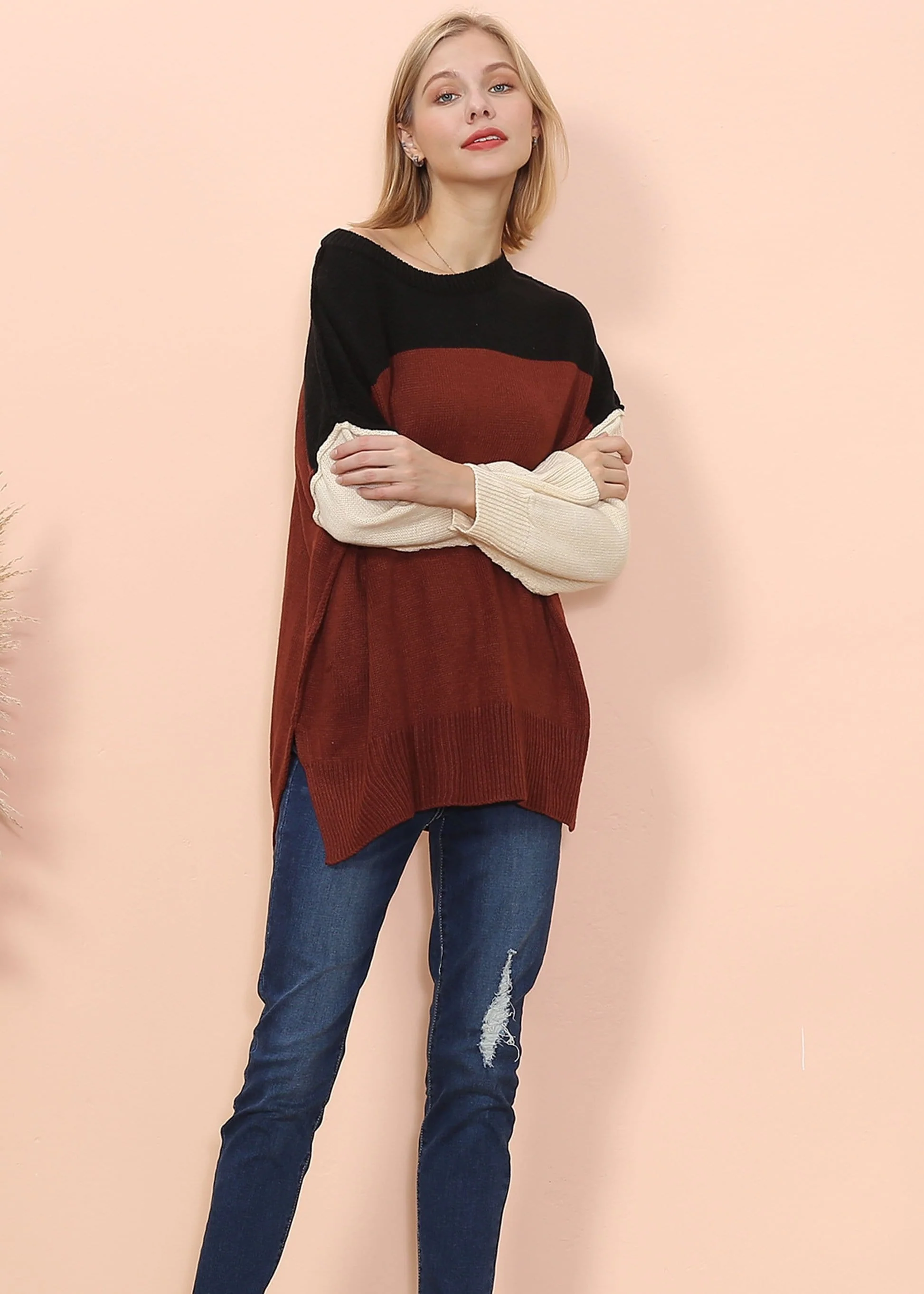 Multicolor Drop Shoulder Sweater - Image 10