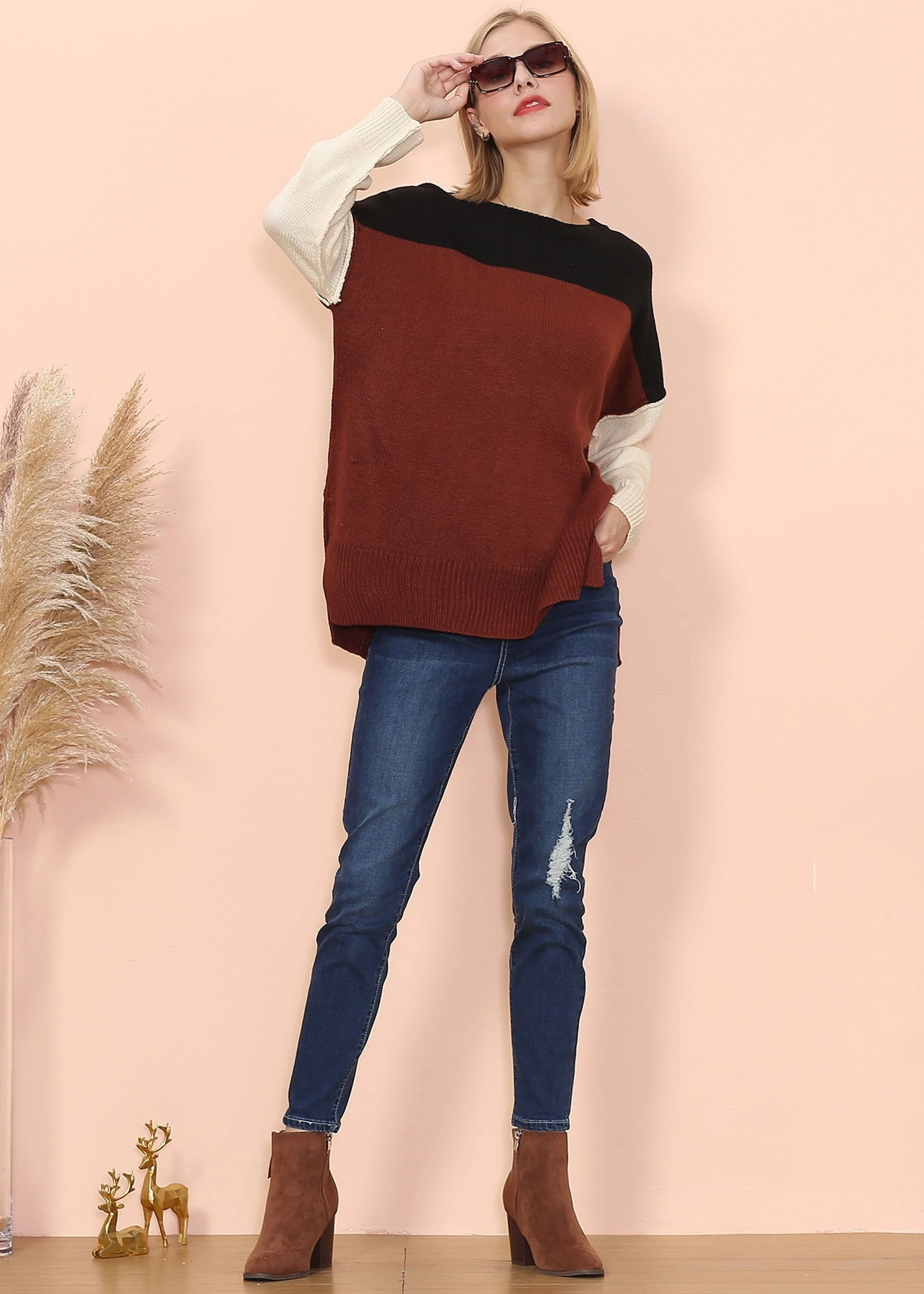 Multicolor Drop Shoulder Sweater - Image 11