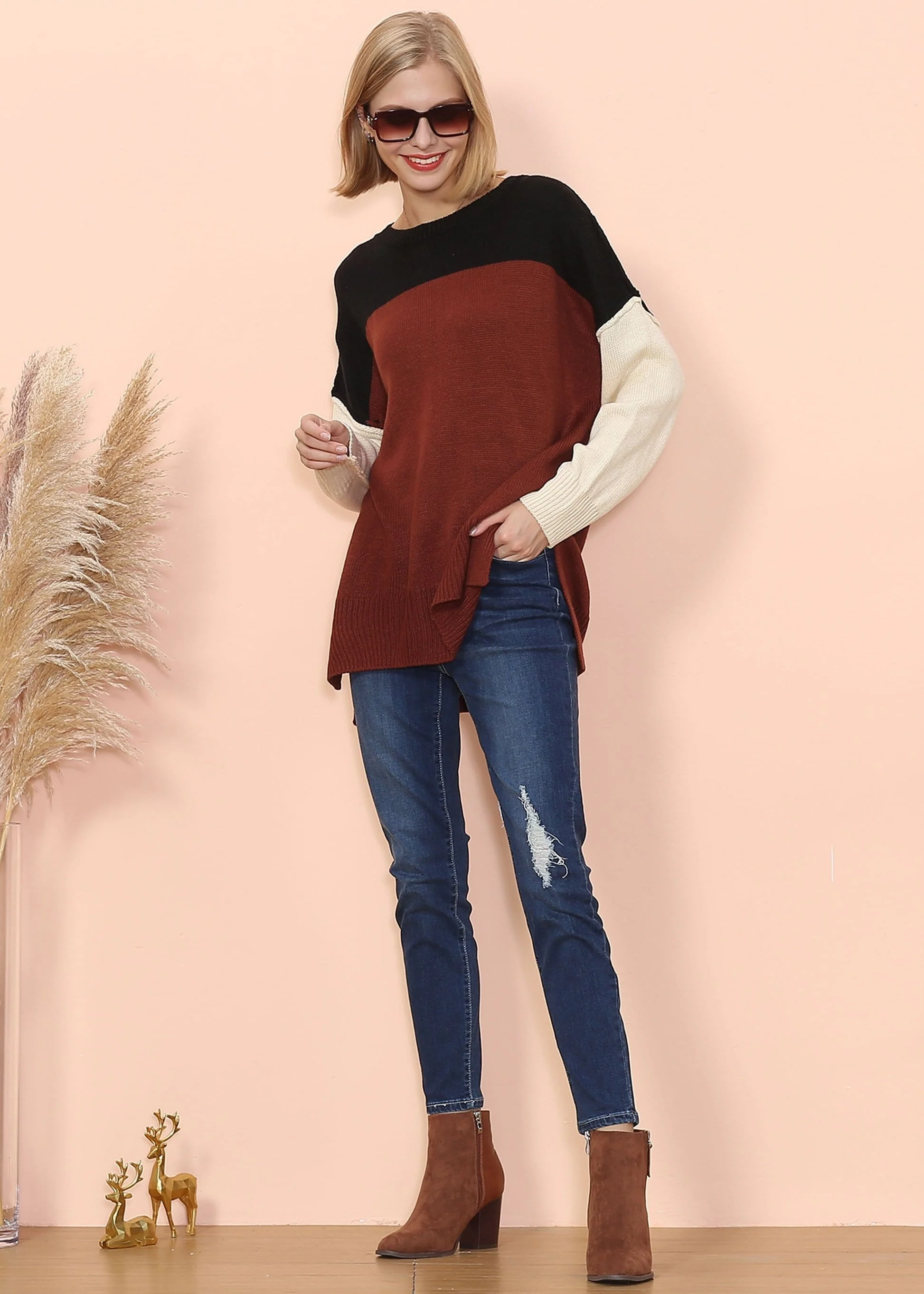 Multicolor Drop Shoulder Sweater - Image 12