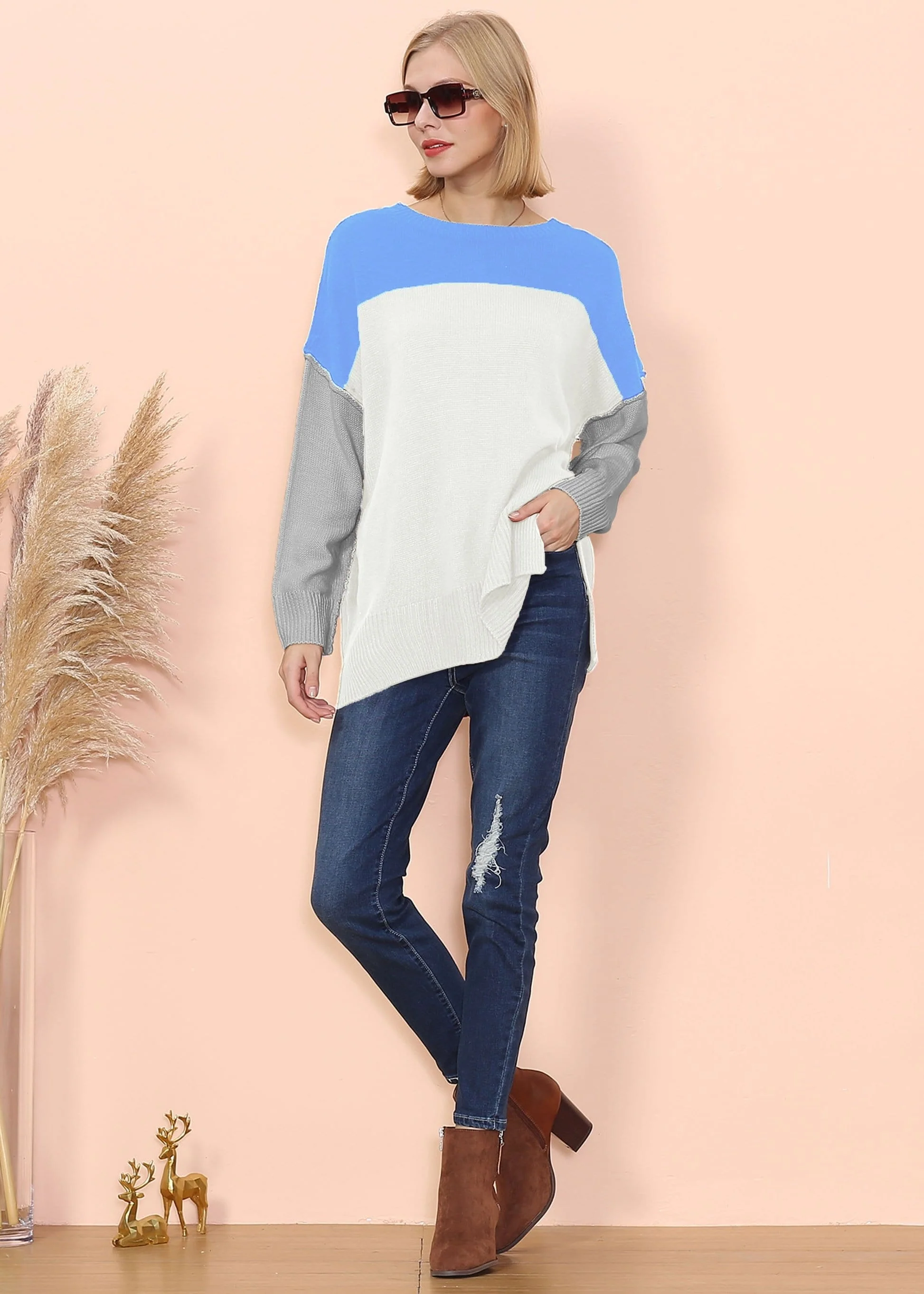 Multicolor Drop Shoulder Sweater - Image 3