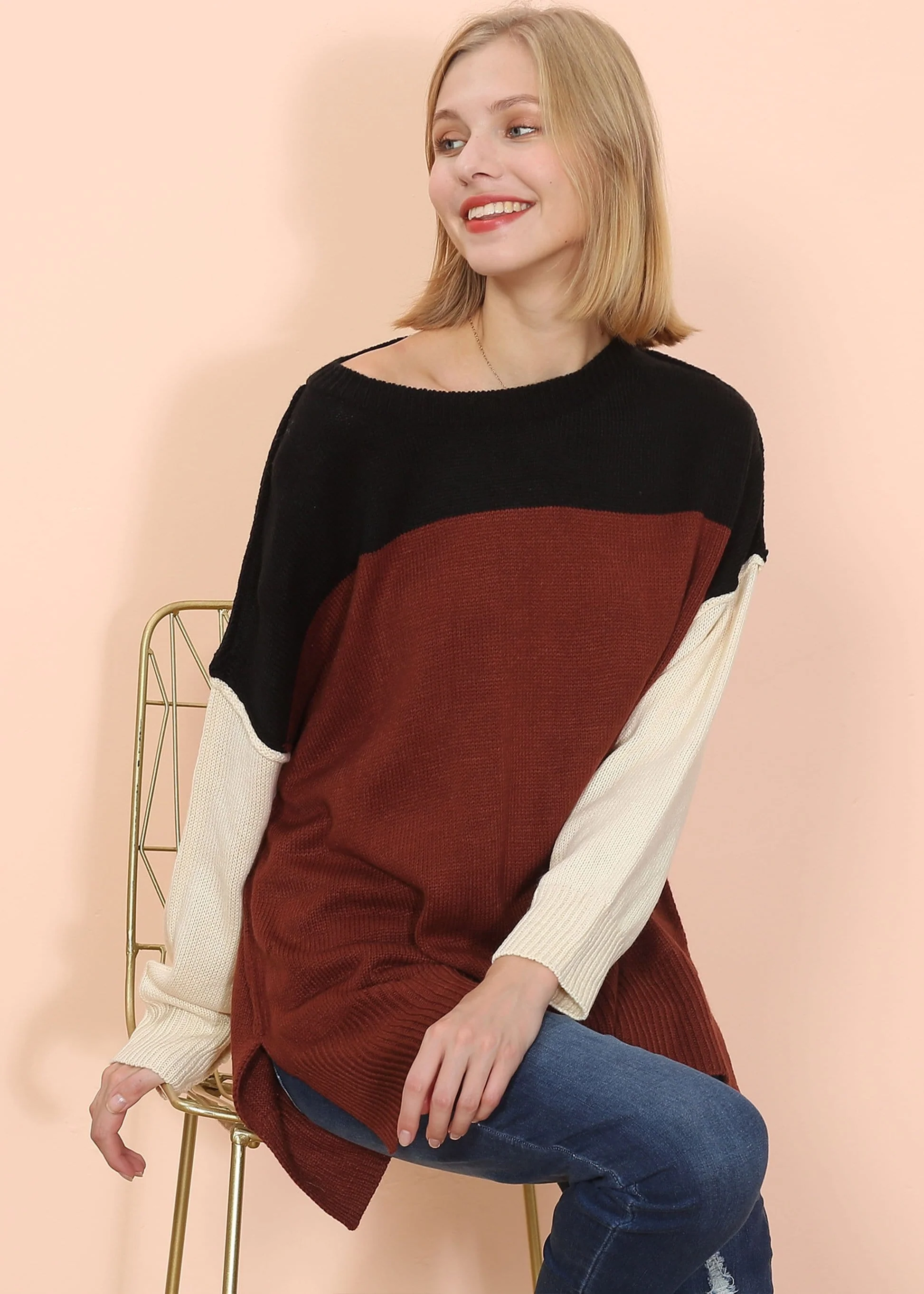 Multicolor Drop Shoulder Sweater - Image 5