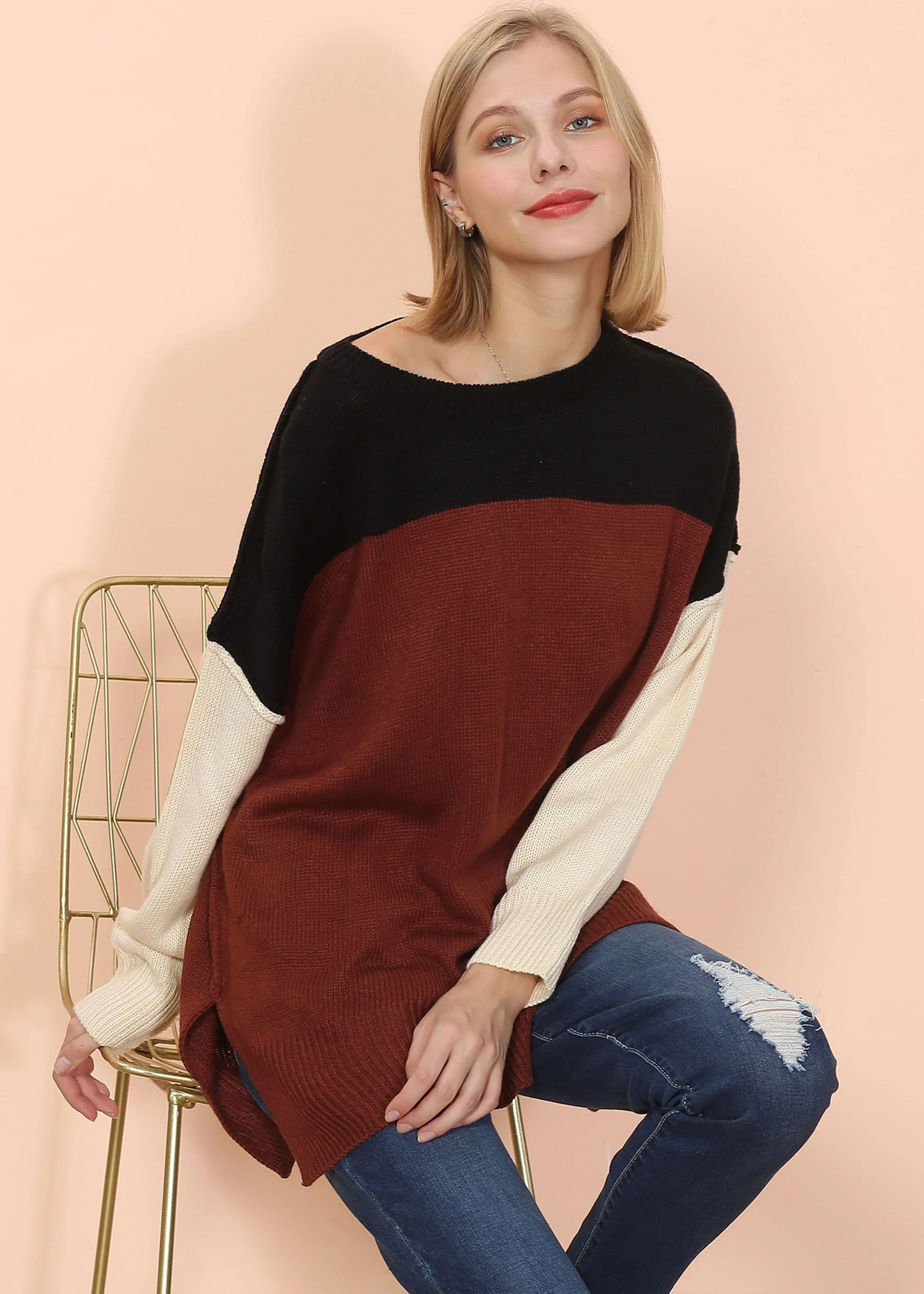 Multicolor Drop Shoulder Sweater - Image 6