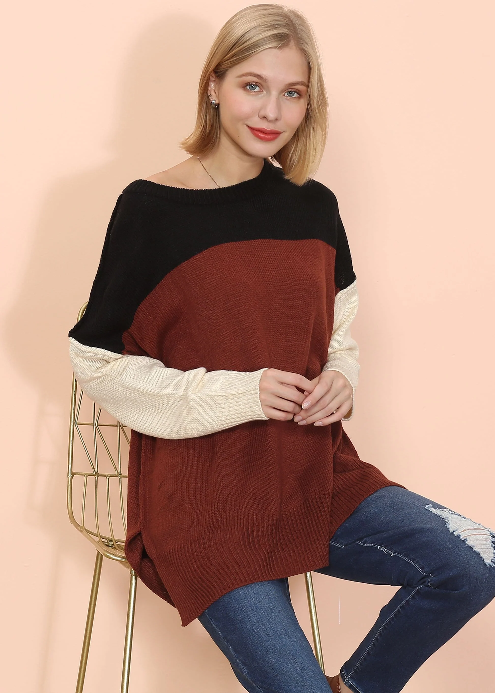 Multicolor Drop Shoulder Sweater - Image 7