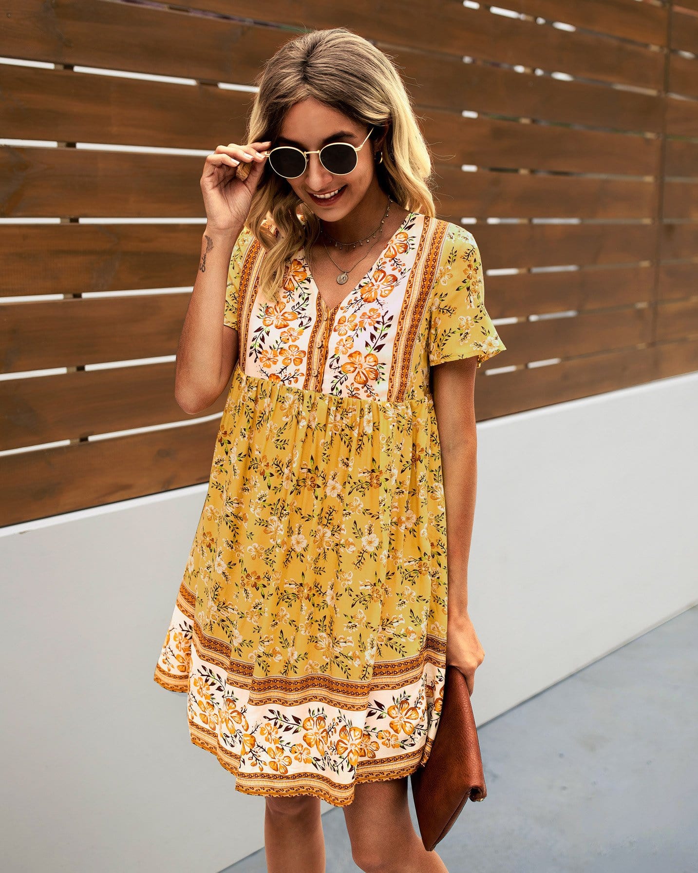 Multicolor Floral Boho Dress - Image 3