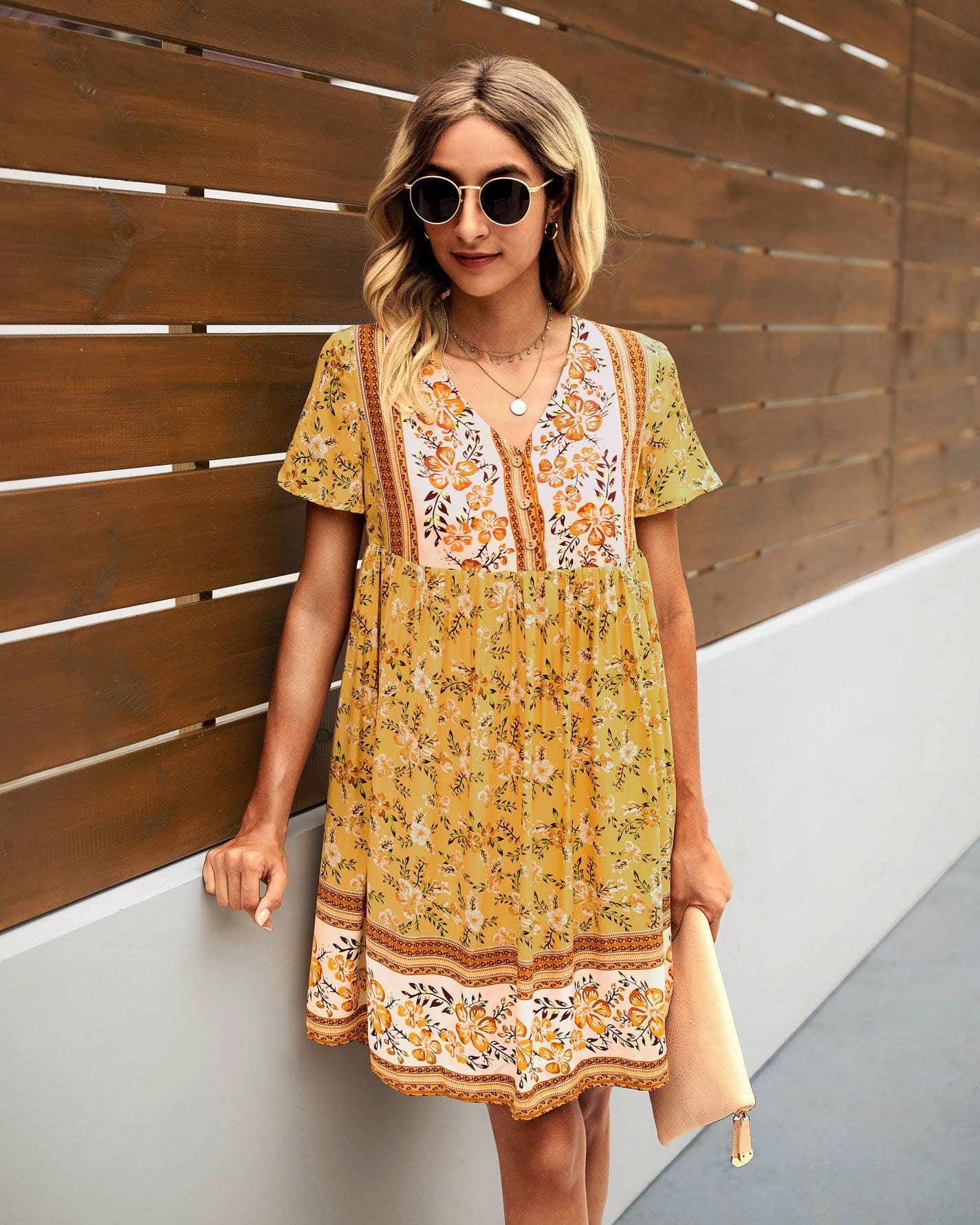 Multicolor Floral Boho Dress - Image 4