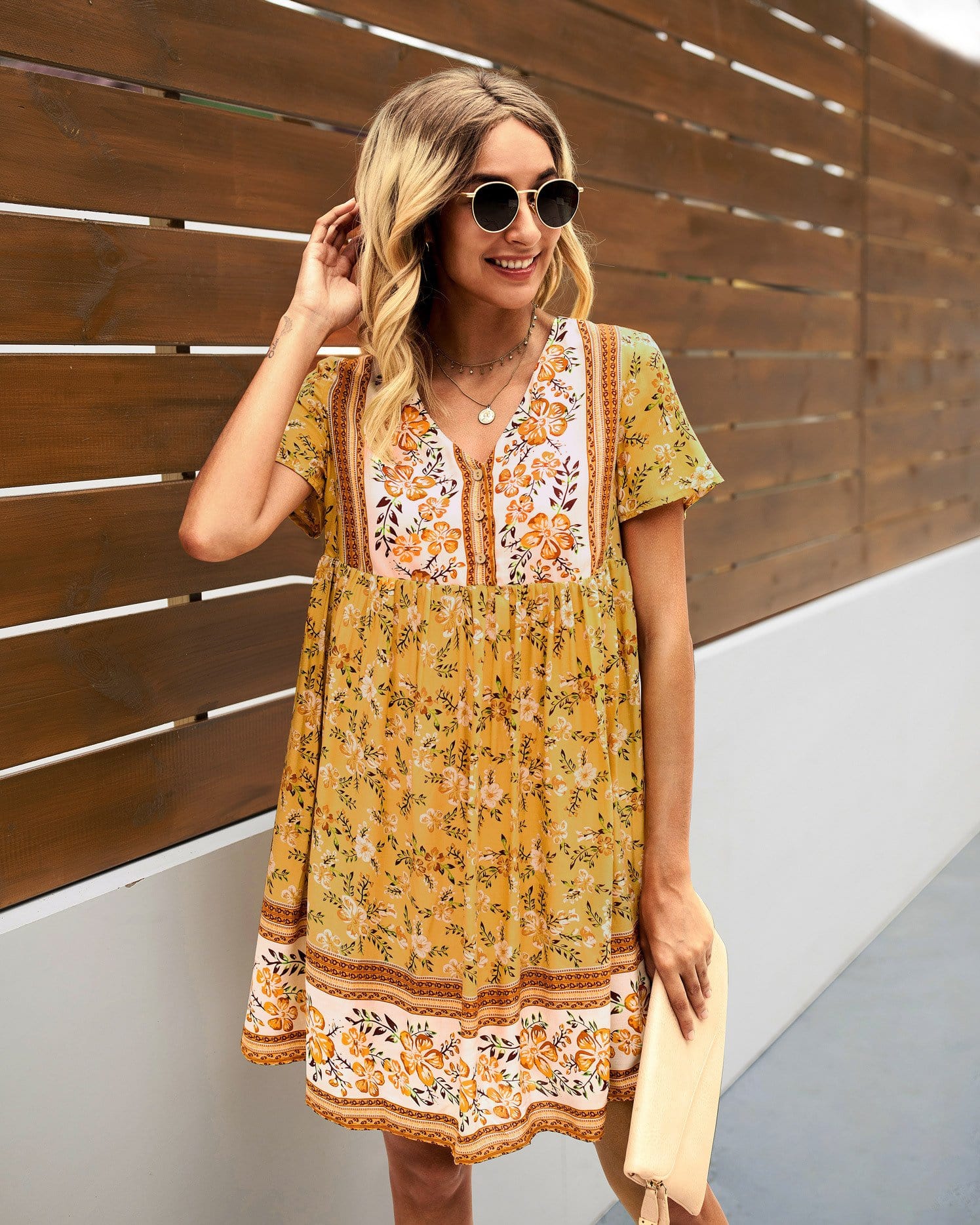 Multicolor Floral Boho Dress - Image 5