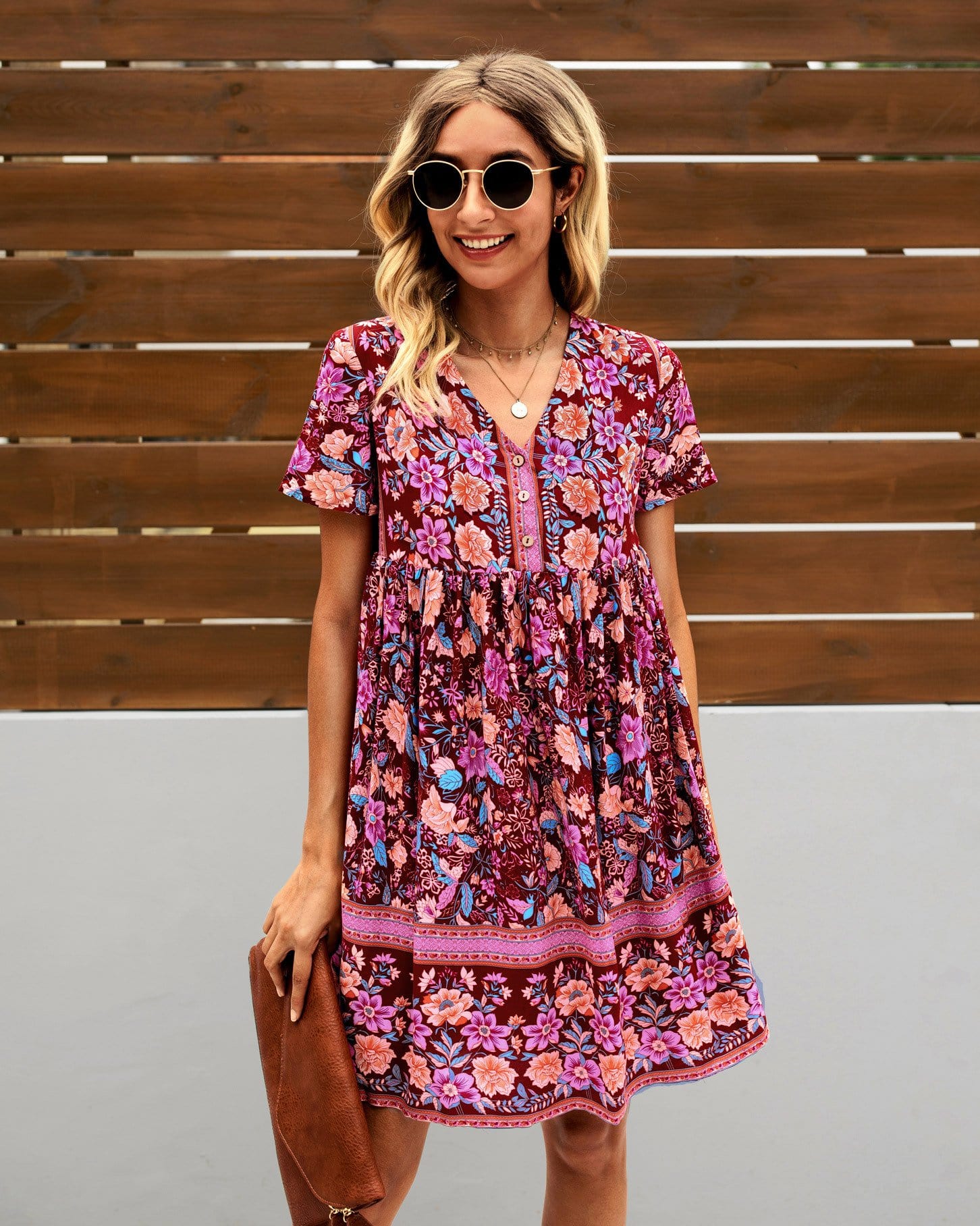 Multicolor Floral Boho Dress - Image 9