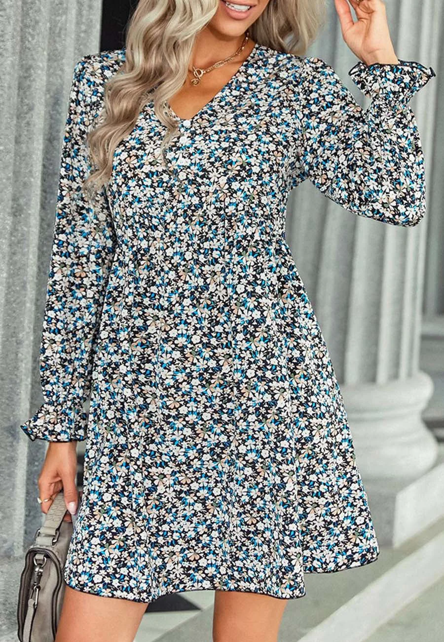 Multicolor Floral Print Dress - Image 2