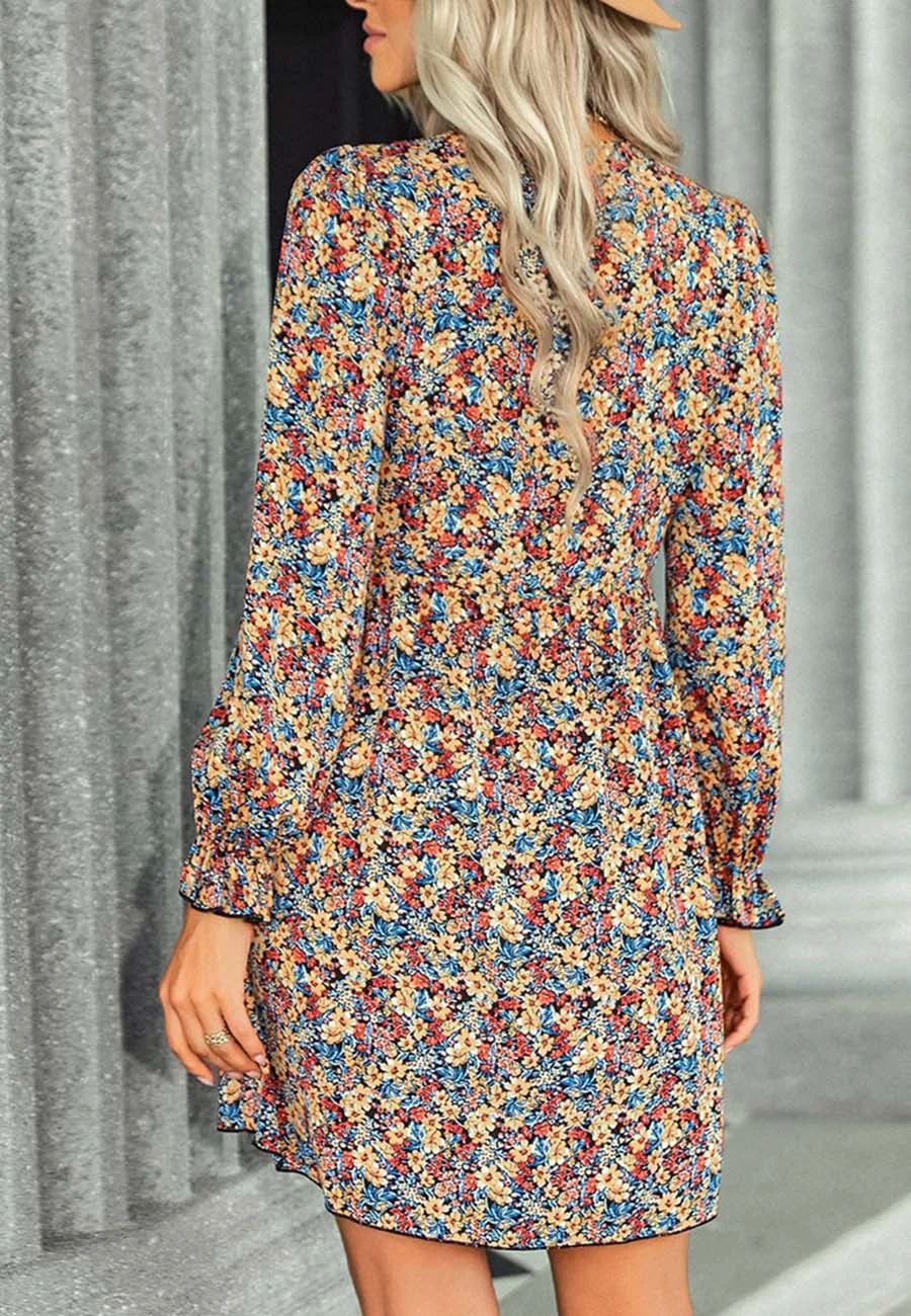 Multicolor Floral Print Dress - Image 8