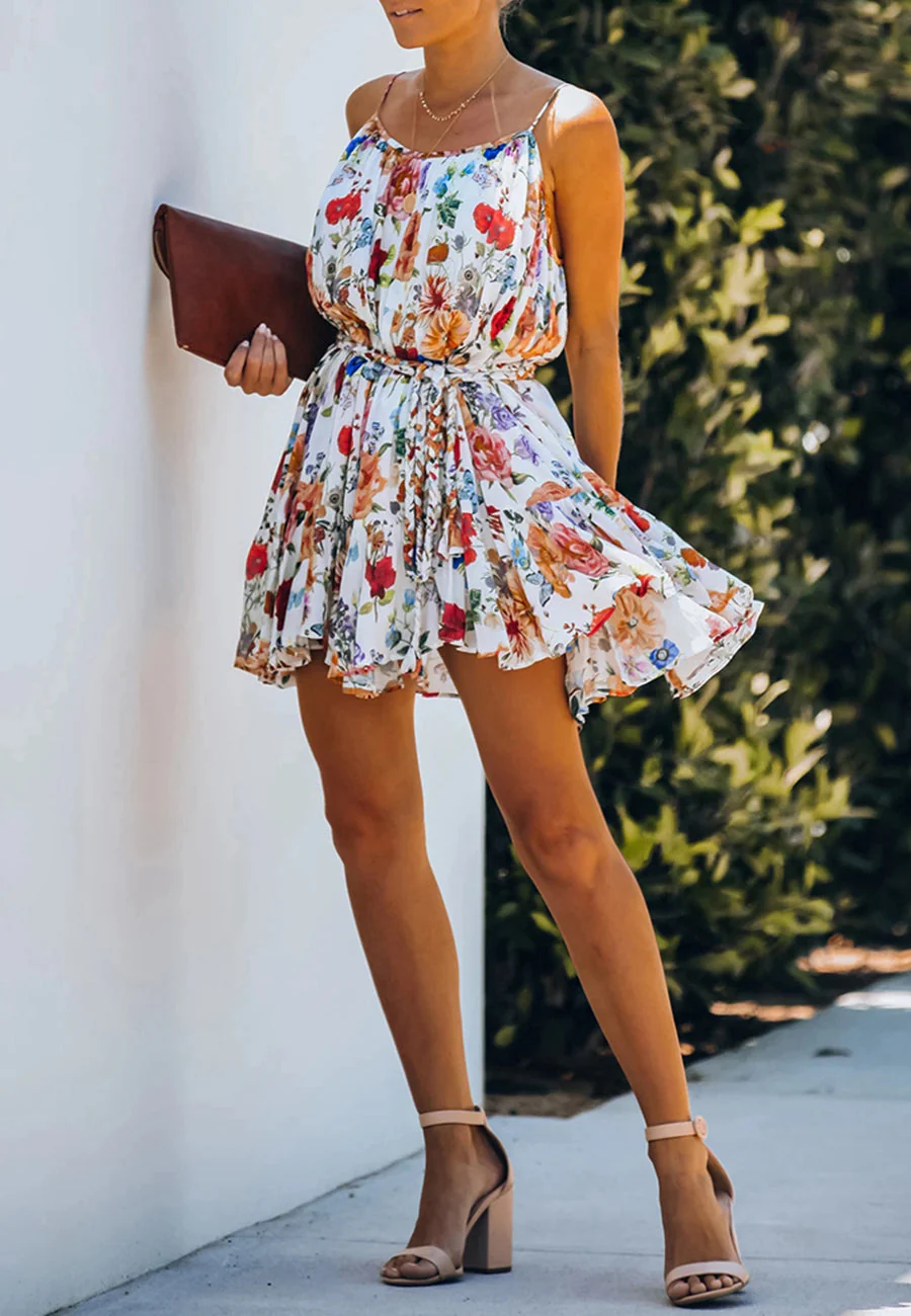 Multicolor Floral Print Summer Dress - Image 4