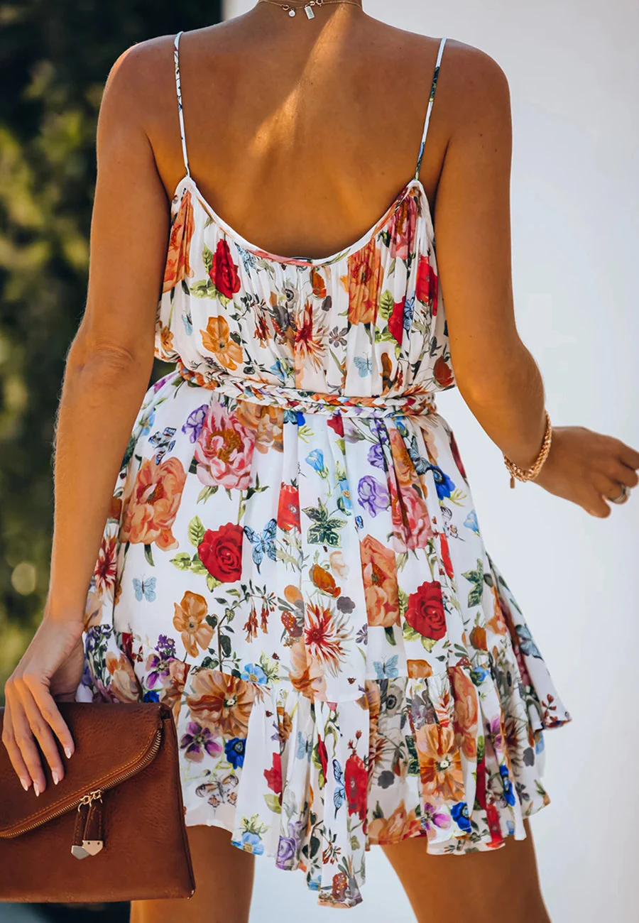 Multicolor Floral Print Summer Dress - Image 5