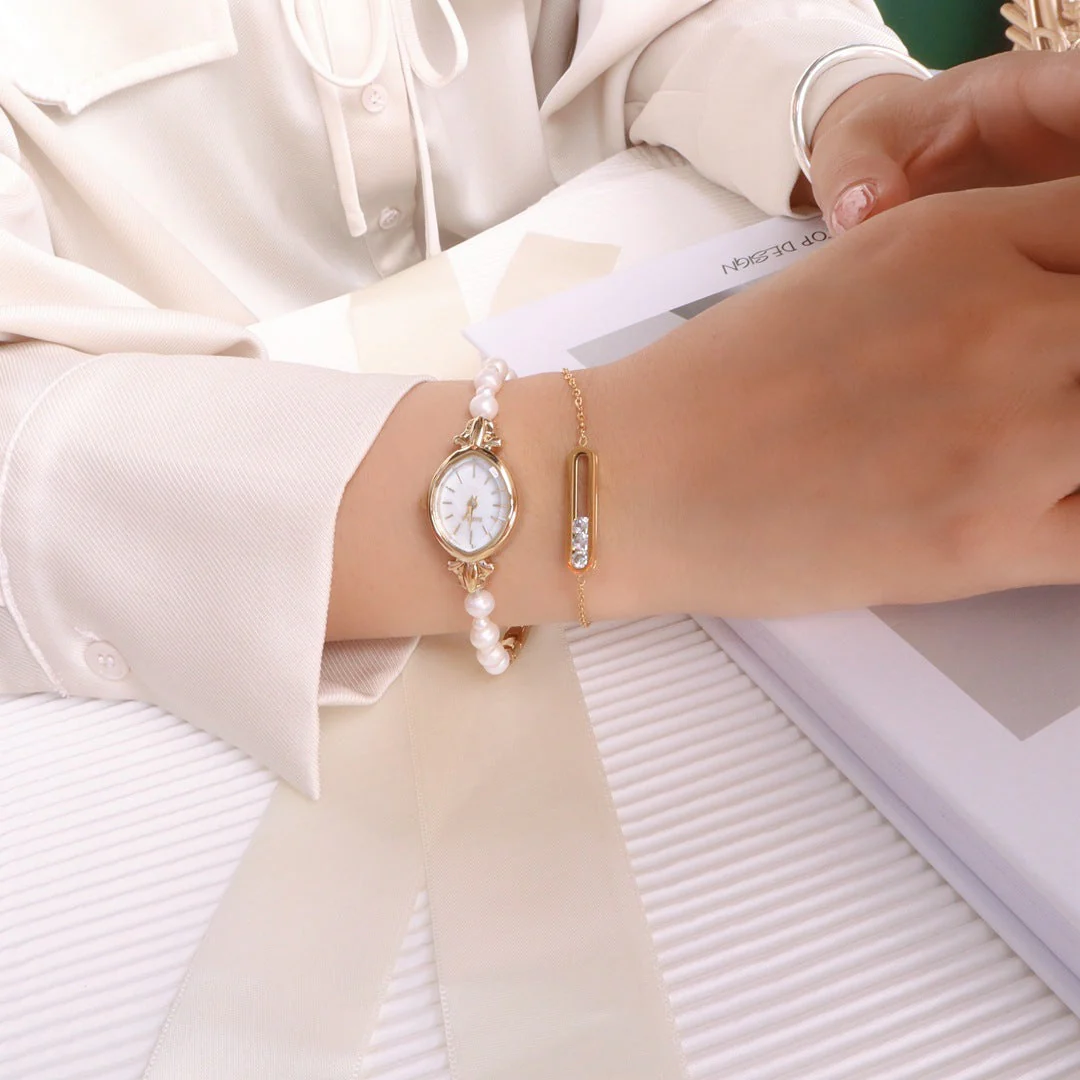 Natural Freshwater Pearl Watch Bracelet Strap Exquisite Quartz Watch