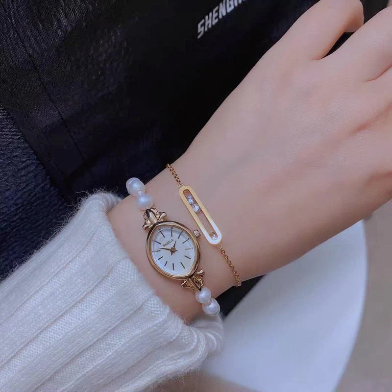 Natural Freshwater Pearl Watch Bracelet Strap Exquisite Quartz Watch - Image 3
